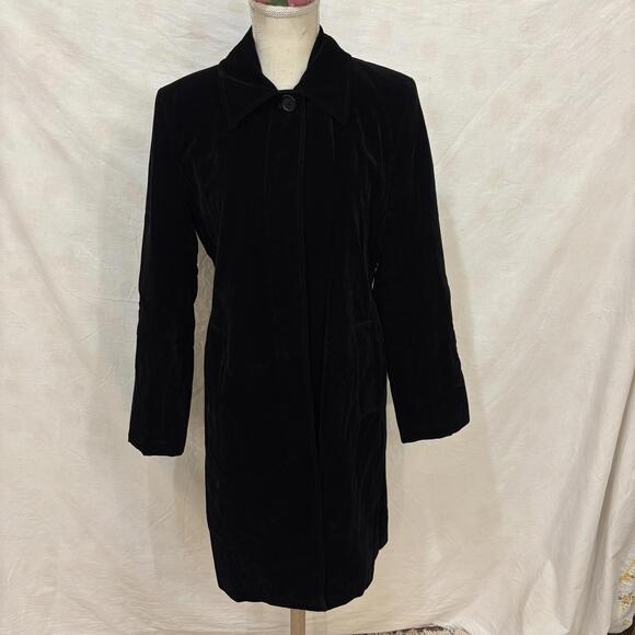 Gallery Jackets & Blazers - Vtg 90s/y2k Gallery Velvet knee length coat sz